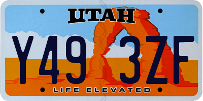 UT license plate Y493ZF