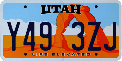UT license plate Y493ZJ