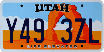 UT license plate Y493ZL