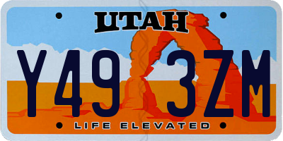 UT license plate Y493ZM
