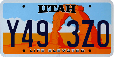 UT license plate Y493ZO