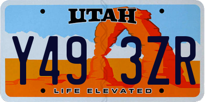 UT license plate Y493ZR