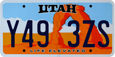 UT license plate Y493ZS