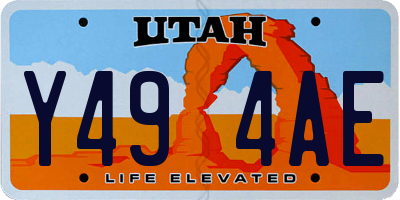 UT license plate Y494AE
