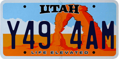 UT license plate Y494AM