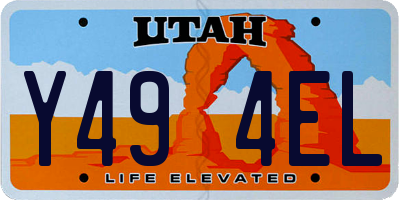 UT license plate Y494EL