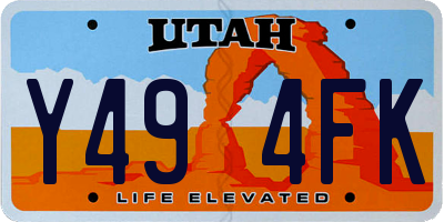 UT license plate Y494FK