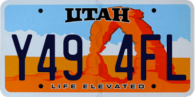 UT license plate Y494FL
