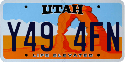 UT license plate Y494FN