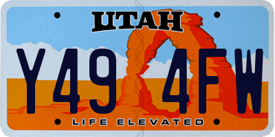 UT license plate Y494FW