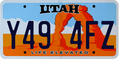 UT license plate Y494FZ