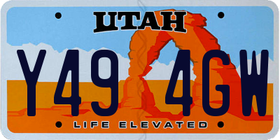 UT license plate Y494GW