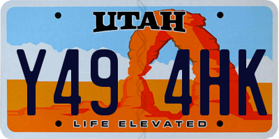 UT license plate Y494HK