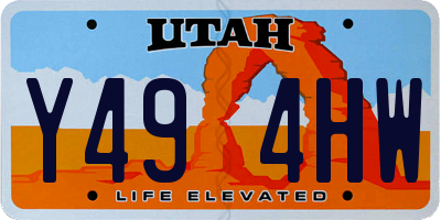 UT license plate Y494HW