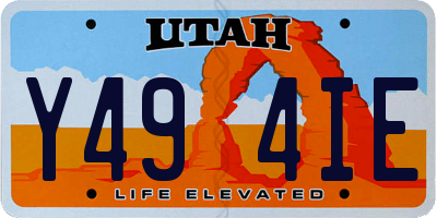 UT license plate Y494IE