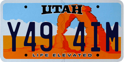 UT license plate Y494IM