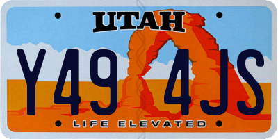 UT license plate Y494JS