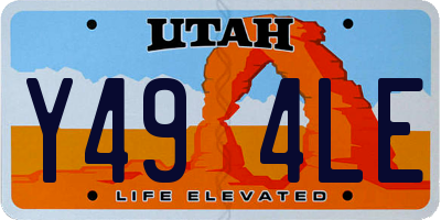 UT license plate Y494LE