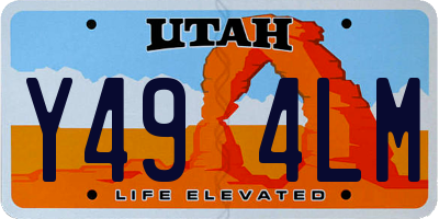 UT license plate Y494LM