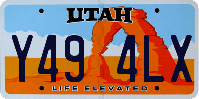 UT license plate Y494LX