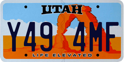 UT license plate Y494MF