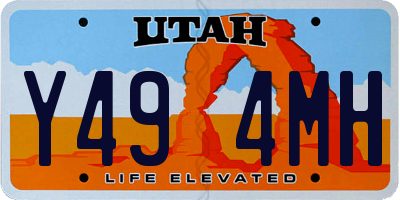 UT license plate Y494MH