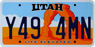 UT license plate Y494MN