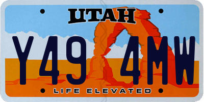 UT license plate Y494MW