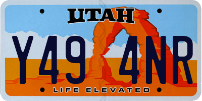 UT license plate Y494NR
