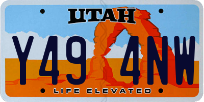 UT license plate Y494NW