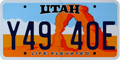 UT license plate Y494OE