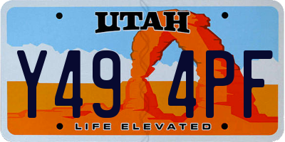 UT license plate Y494PF