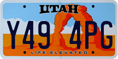 UT license plate Y494PG