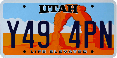 UT license plate Y494PN