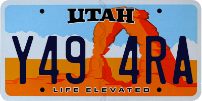 UT license plate Y494RA
