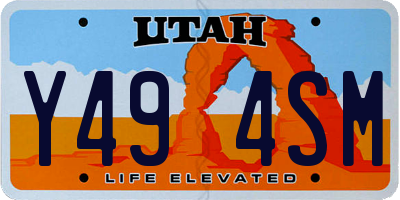 UT license plate Y494SM