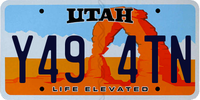 UT license plate Y494TN