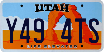 UT license plate Y494TS