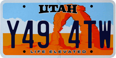 UT license plate Y494TW