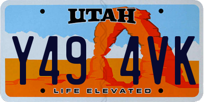 UT license plate Y494VK
