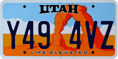 UT license plate Y494VZ