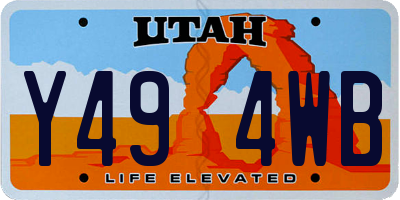 UT license plate Y494WB