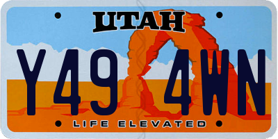 UT license plate Y494WN