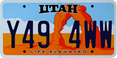 UT license plate Y494WW