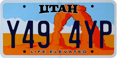 UT license plate Y494YP