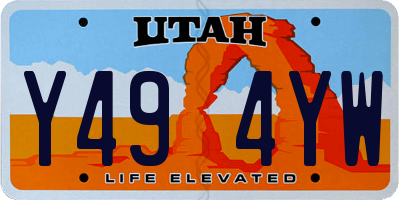 UT license plate Y494YW