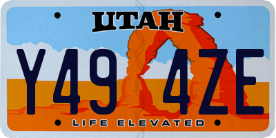 UT license plate Y494ZE