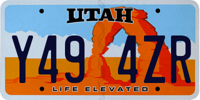 UT license plate Y494ZR