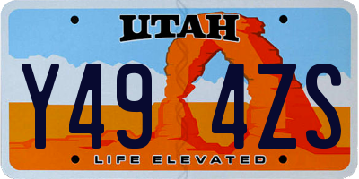 UT license plate Y494ZS