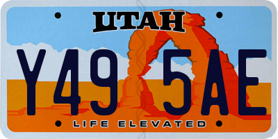 UT license plate Y495AE